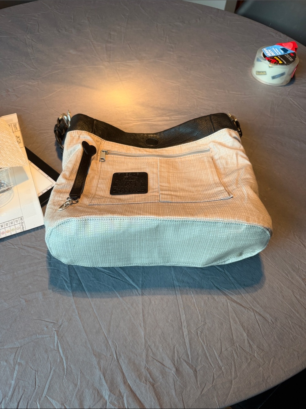 Brighton Black Leather Shoulder Bag with Jeweled Mandala - Picture 6 of 7
